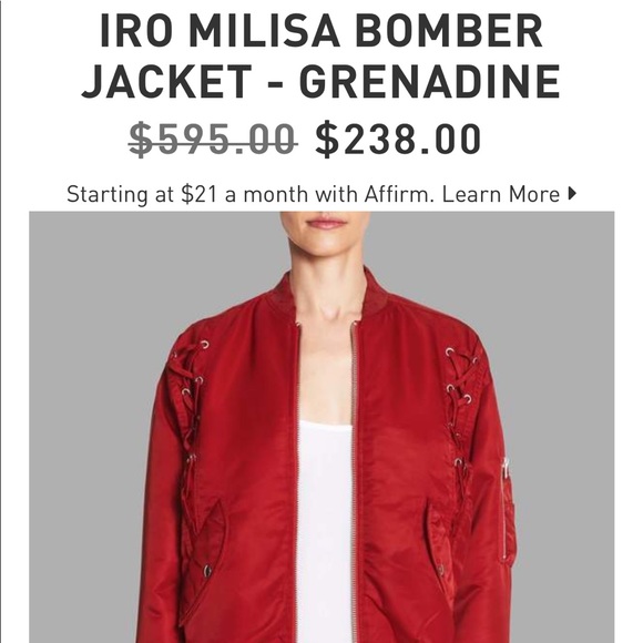 NWT IRO Milisa Black Distressed Bomber Jacket S - Picture 4 of 7